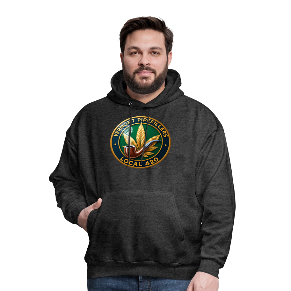 VERMONT PIPEFILLERS LOCAL 420 2 EMBLEM Men's Hoodie - charcoal grey