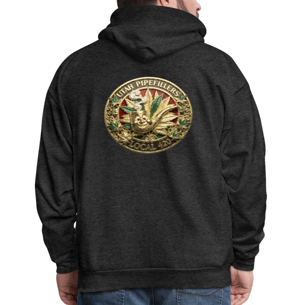 UTAH PIPEFILLERS LOCAL 420 F/B DESIGN Men's Hoodie - charcoal grey