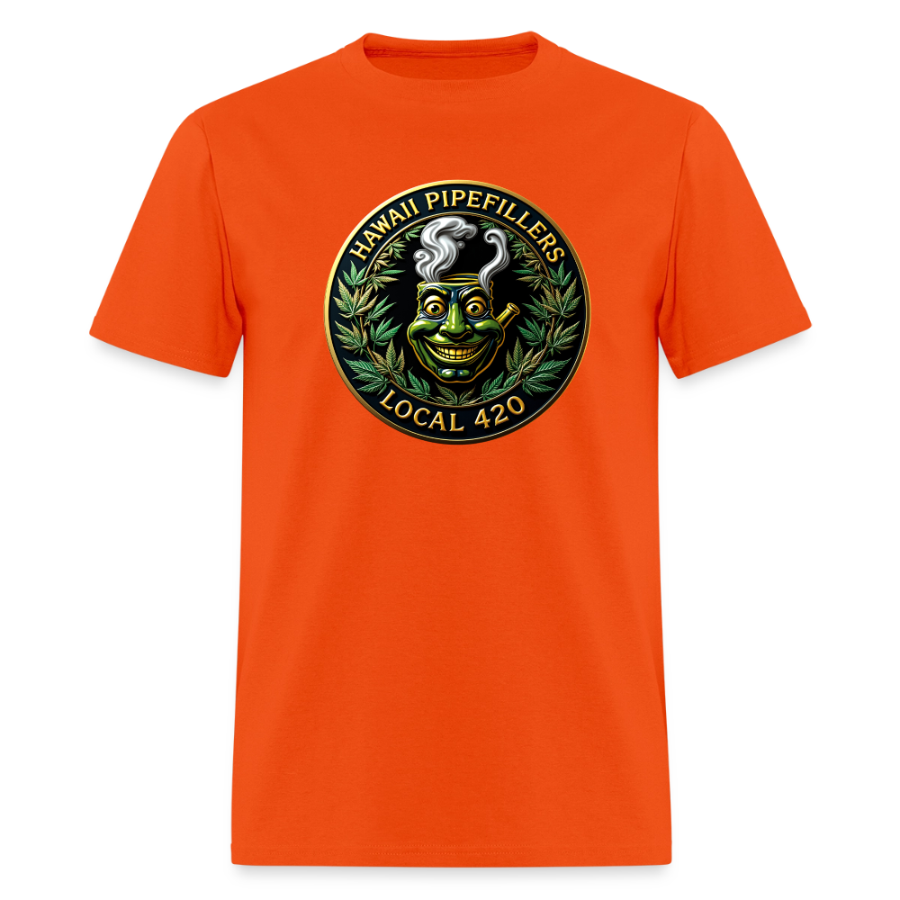 HAWAII PIPEFILLERS LOCAL 420 F/B DESIGN  Men's T-Shirt - orange