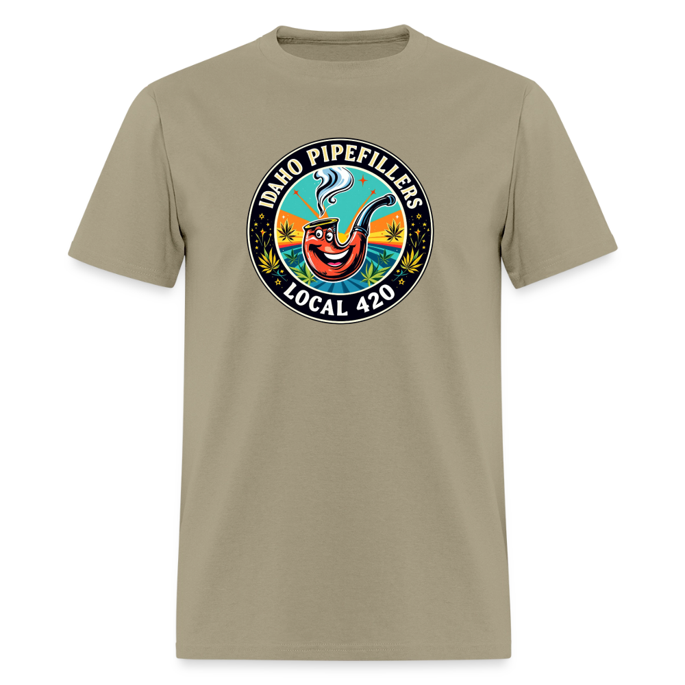 IDAHO PIPEFILLERS LOCAL 420 F/B DESIGN Men's T-Shirt - khaki
