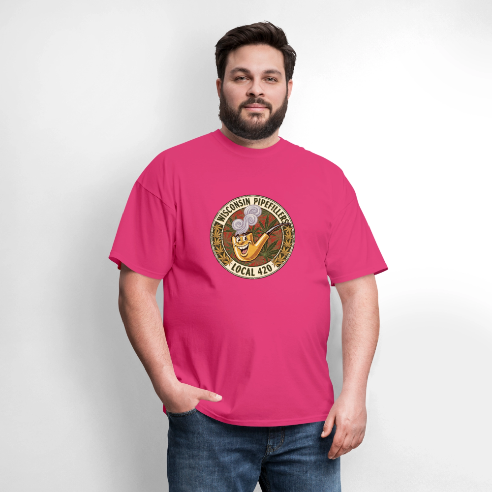 WISCONSIN PIPEFILLERS LOCL 420 F/B DESIGN Men's T-Shirt - fuchsia