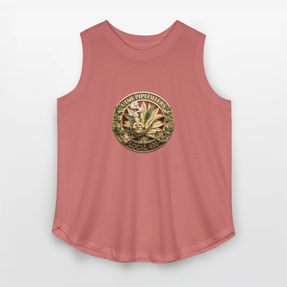 UTAH PIPEFILLERS LOCAL 420 Women's Curvy Relaxed Tank Top - mauve