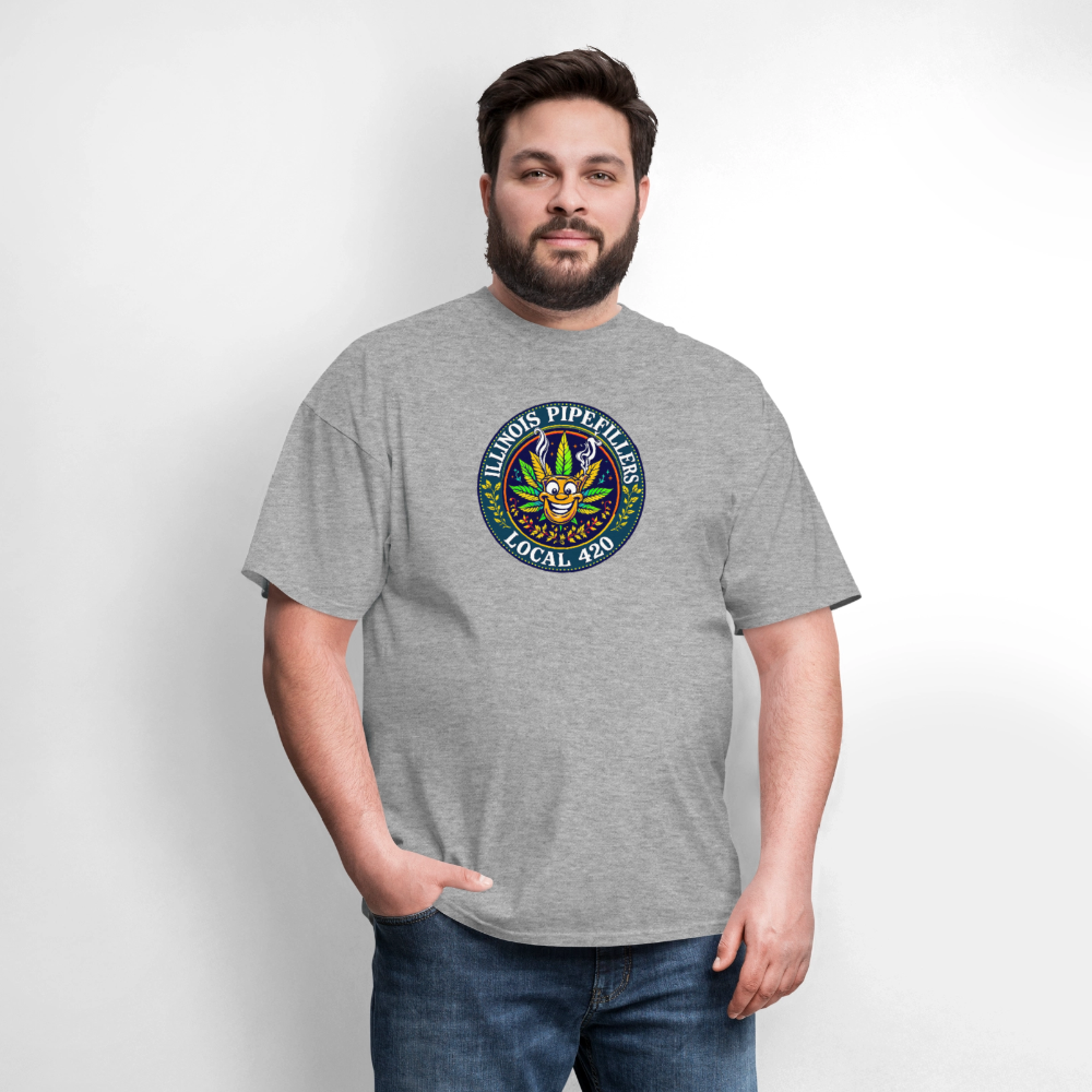 ILLINOIS PIPEFILLERS LOCAL 420 Men's T-Shirt - heather gray