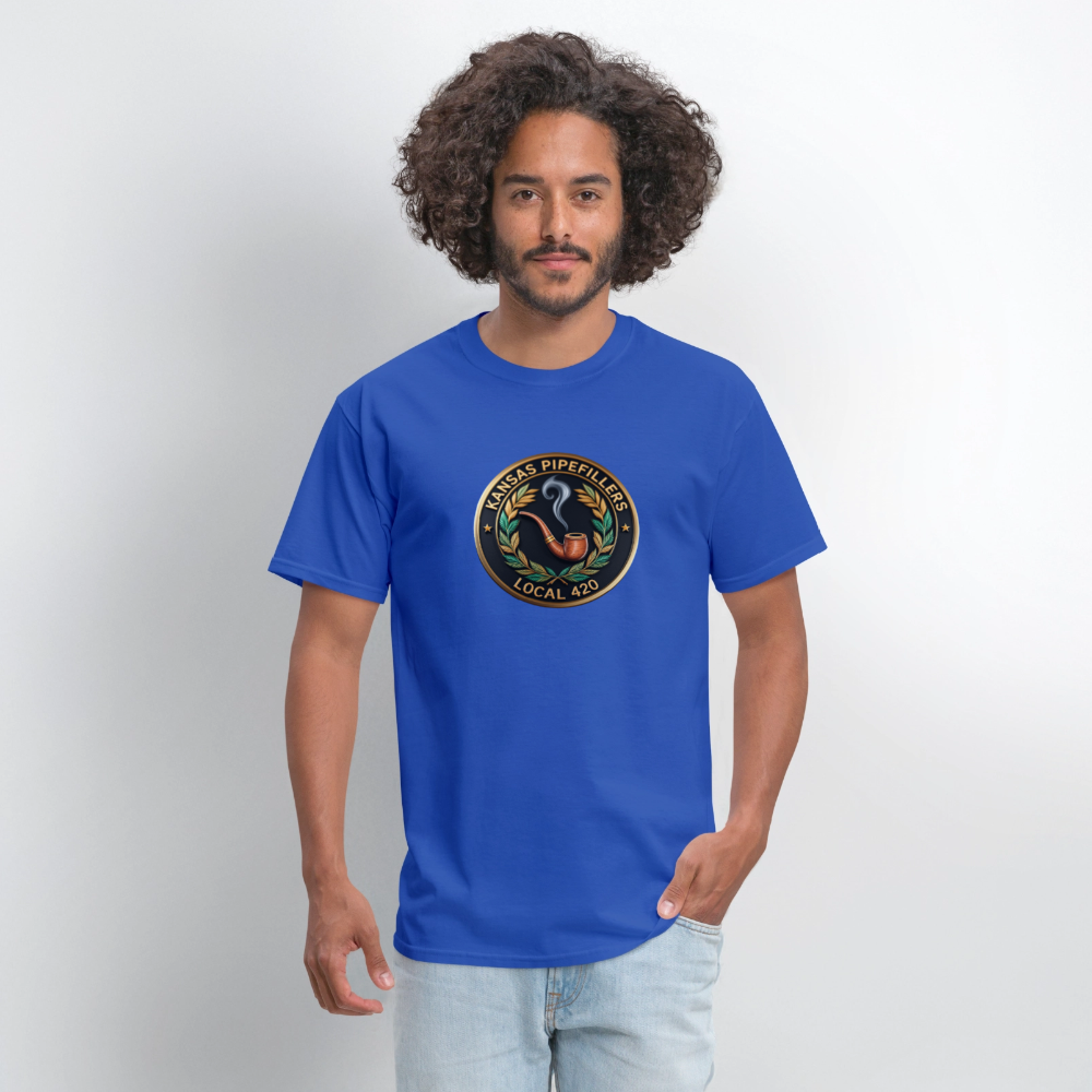KANSAS PIPEFILLERS LOCAL 420 Men's T-Shirt - royal blue