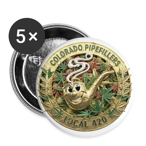 COLORADO PIPEFILLERS LOCAL 420 Union Buttons small 1'' (5-pack) - white