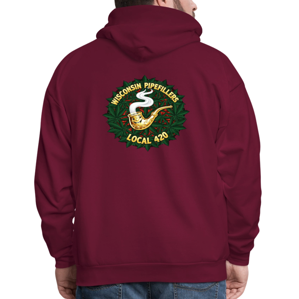 WISCONSIN PIPEFILLERS LOCAL 420 Men's Hoodie - burgundy