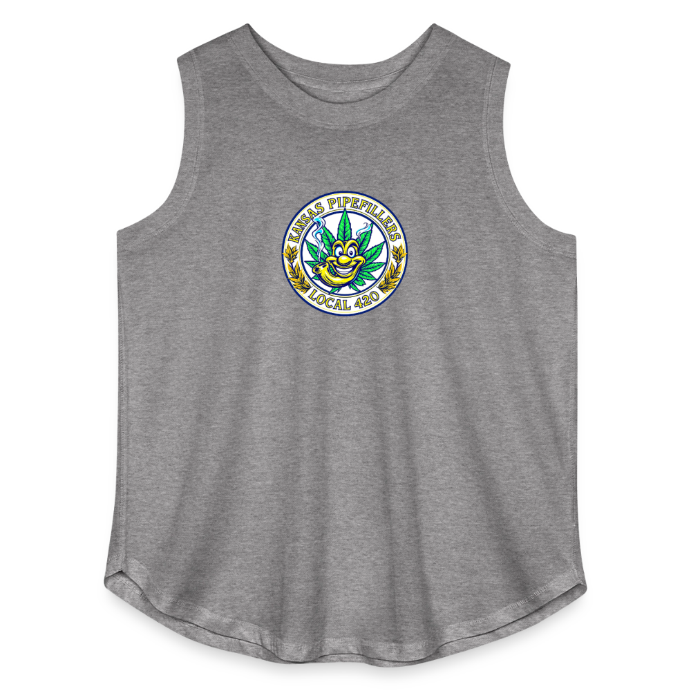 KANSAS PIPEFILLERS LOCAL 420 F/B DESIGNS Women's Curvy Relaxed Tank Top - granite heather 