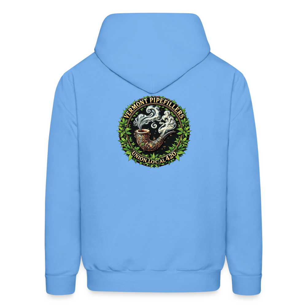 VERMONT PIPEFILLERS LOCAL 420 2 EMBLEM Men's Hoodie - carolina blue