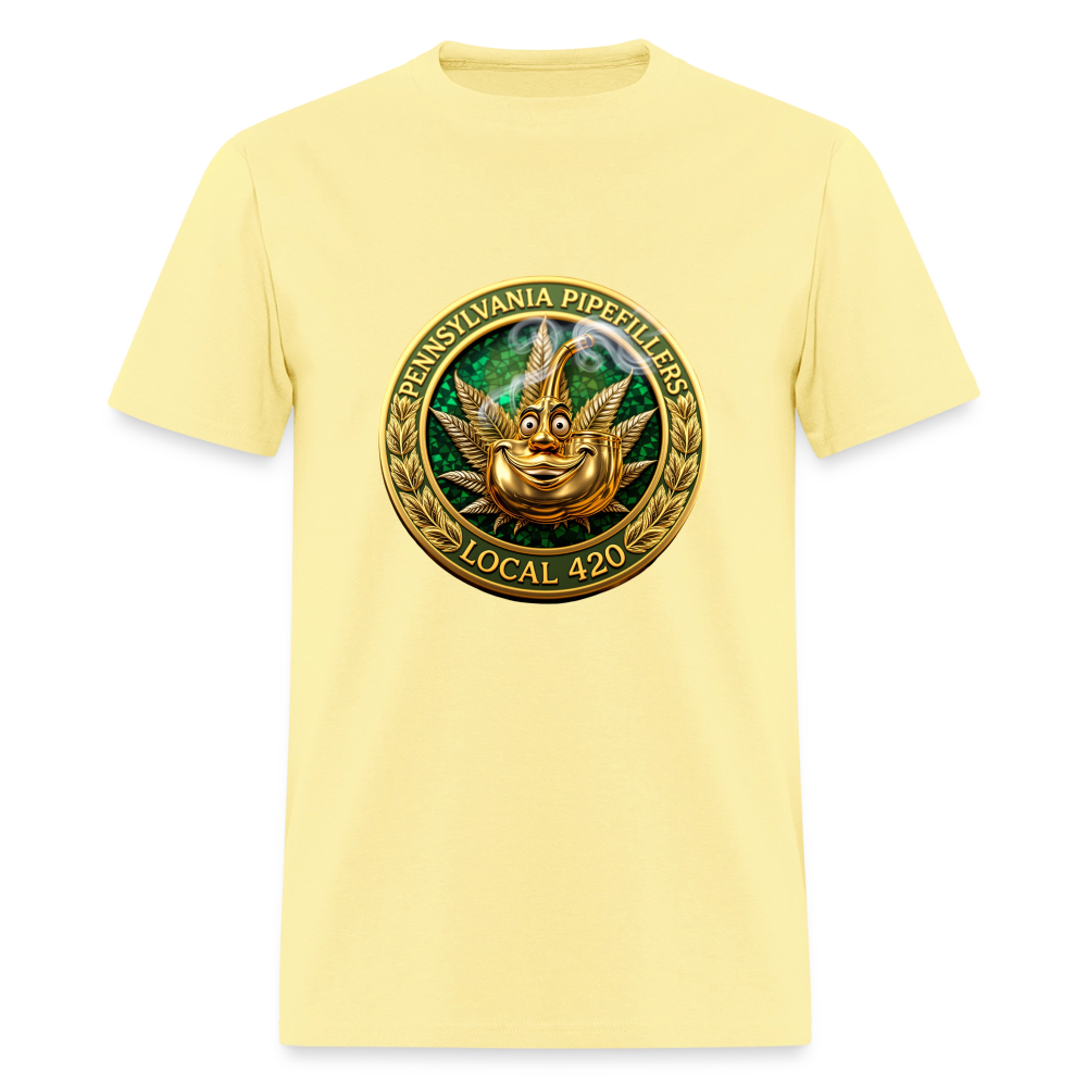 PENNSYLVANIA PIPEFILLERS LOCAL 420 F/B DESIGNS Men's T-Shirt - cornsilk