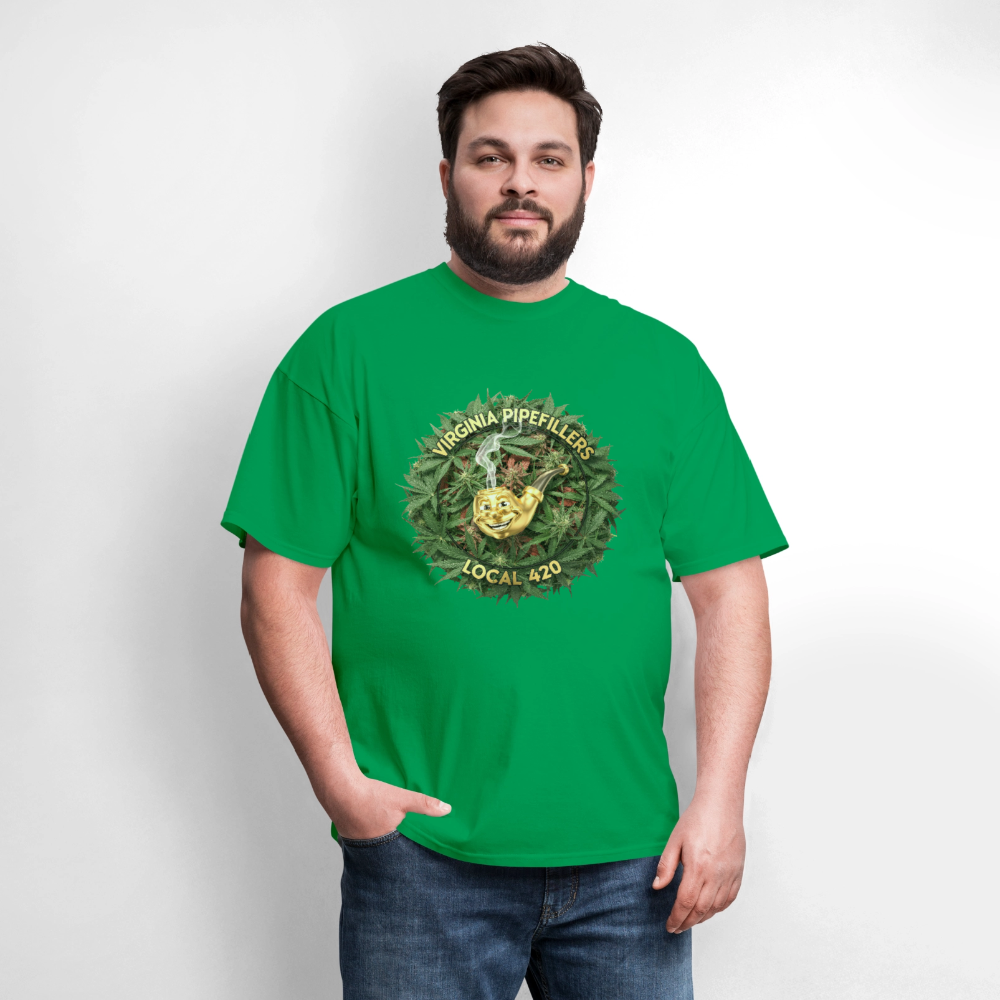 VIRGINIA PIPEFILLERS LOCAL 420 Men's T-Shirt - bright green