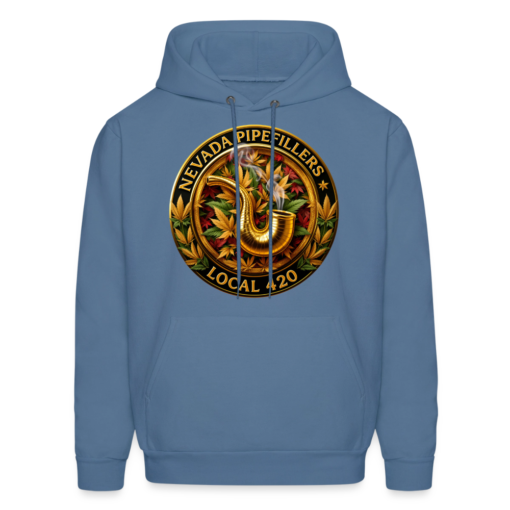 NEVADA PIPEFILLERS LOCAL 420  F/B DESIGN Men's Hoodie - denim blue