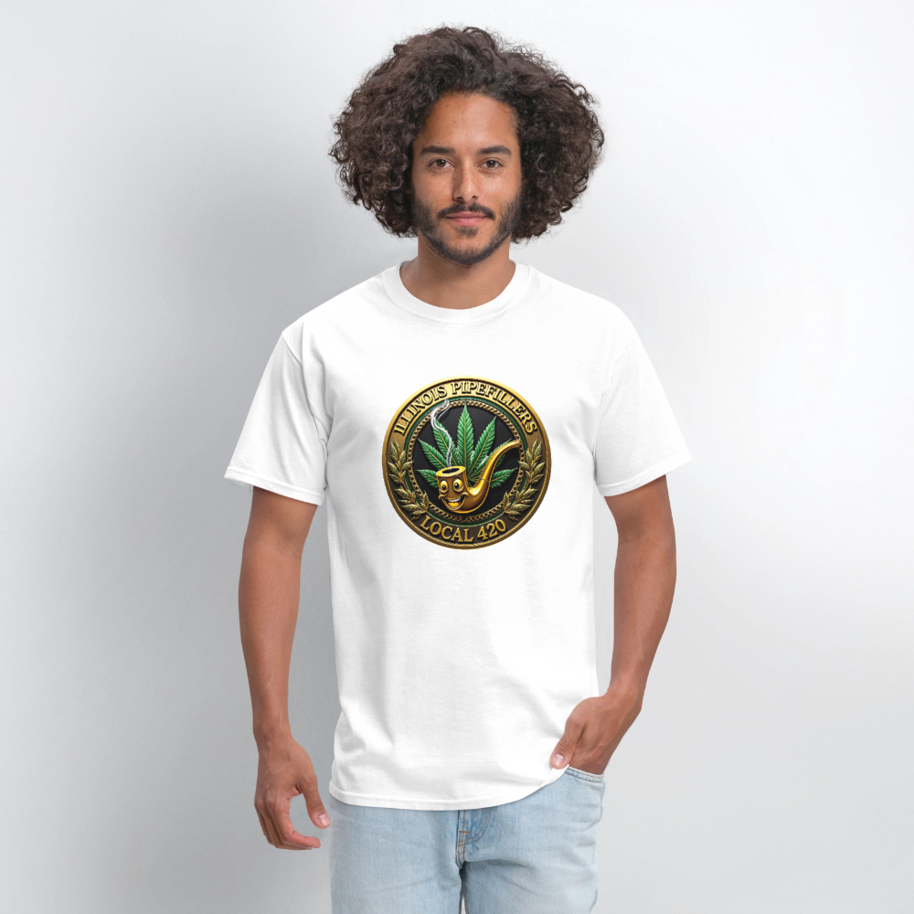 ILLINOIS PIPEFILLERS LOCAL 420 Men's T-Shirt - white