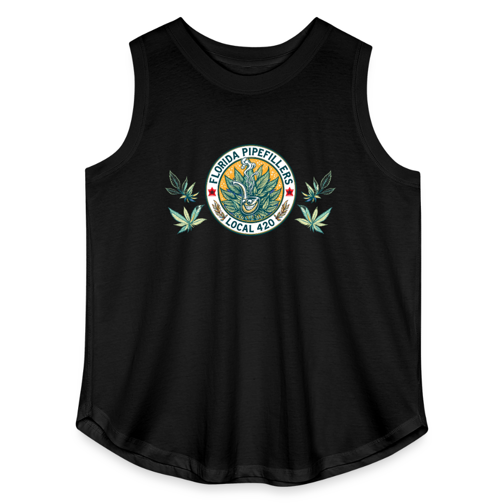 FLORIDA PIPEFILLERS LOCAL 420 F/B DESIGN Women's Curvy Relaxed Tank Top - black