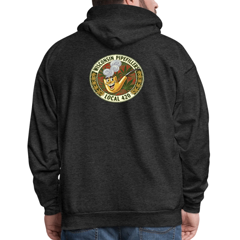 WISCONSIN PIPEFILLERS LOCL 420 F/B DESIGN Men's Hoodie - charcoal grey
