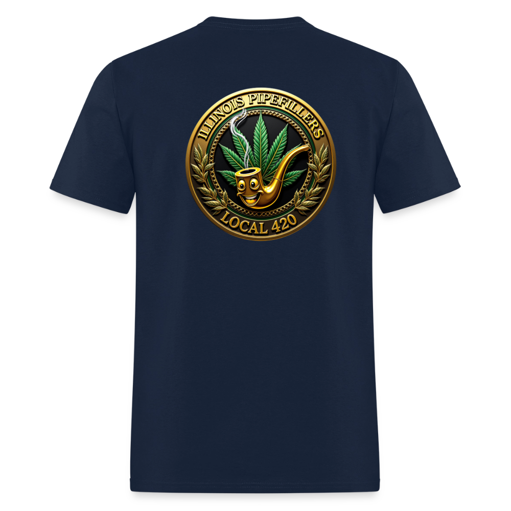 ILLINOIS PIPEFILLERS LOCAL 420 F/B EMBLEMS Men's T-Shirt - navy