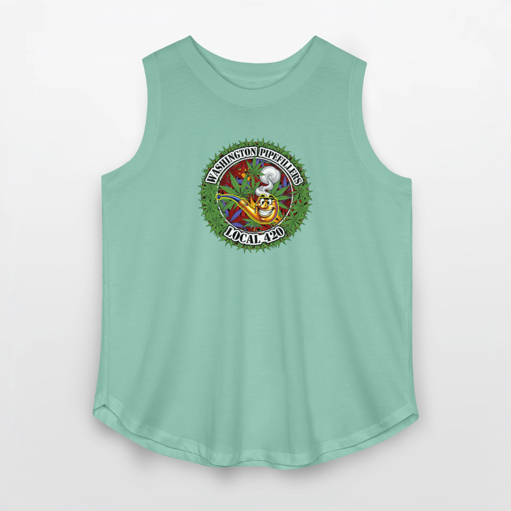 WASHINGTON PIPEFILLERS LOCAL 420 Women's Curvy Relaxed Tank Top - saltwater