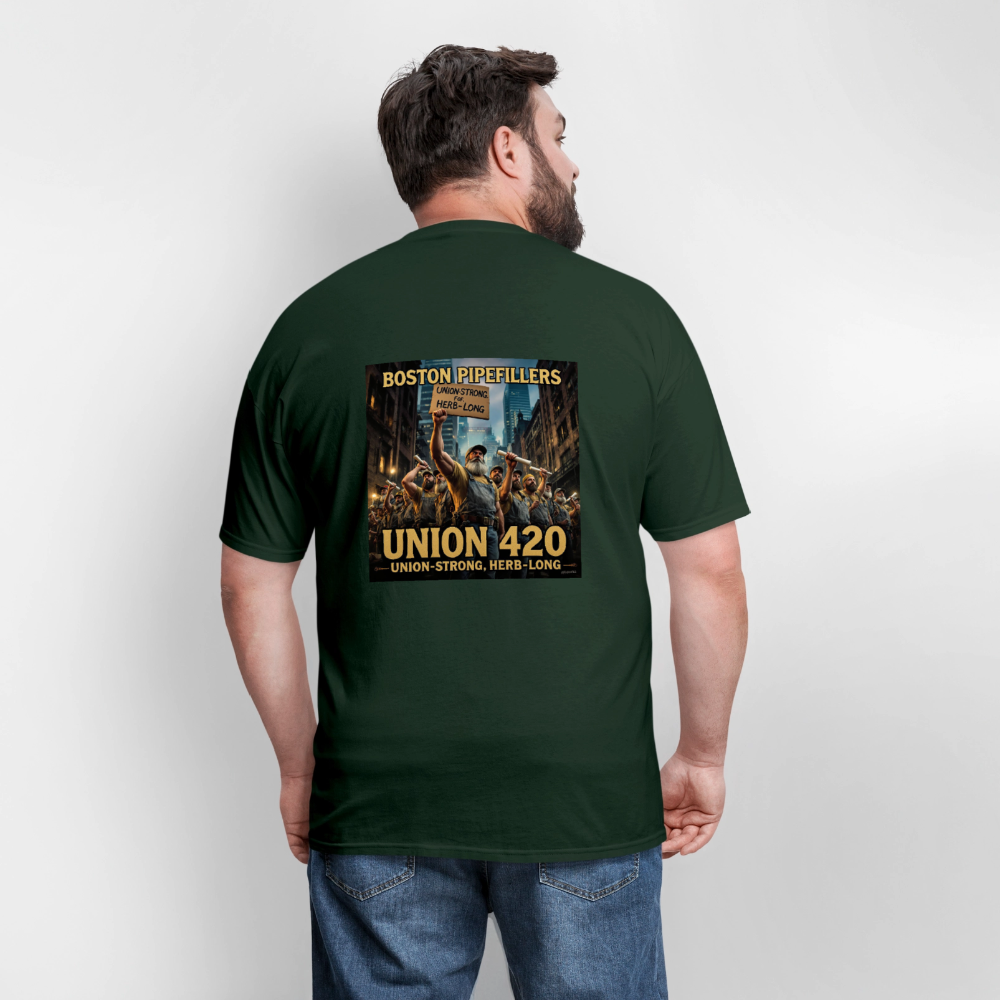 NEW ENGLAND PIPEFILLERS UNION 420 Men's T-Shirt - forest green