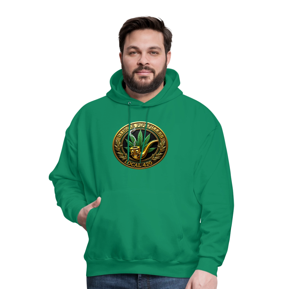 ILLINOIS PIPEFILLERS LOCAL 420  Men's Hoodie - kelly green