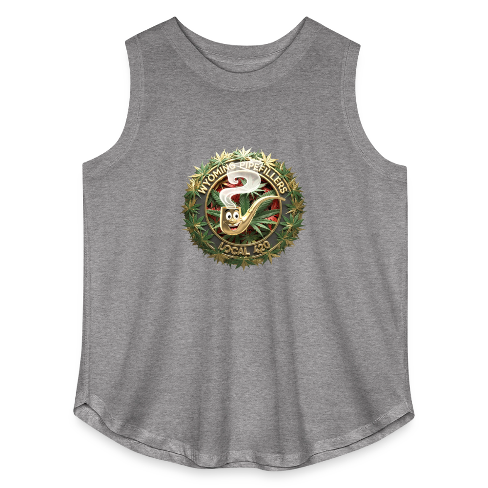 WYOMING PIPEFILLERS LOCAL 420 F/B DESIGN Women's Curvy Relaxed Tank Top - granite heather 