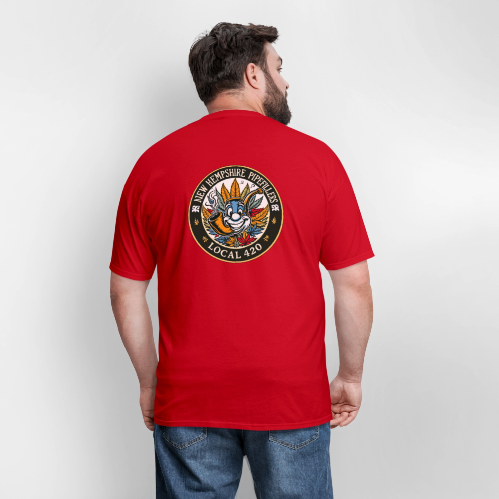 NEW HEMPSHIRE PIPEFILLERS LOCAL 420 2 EMBLEM Men's T-Shirt - red