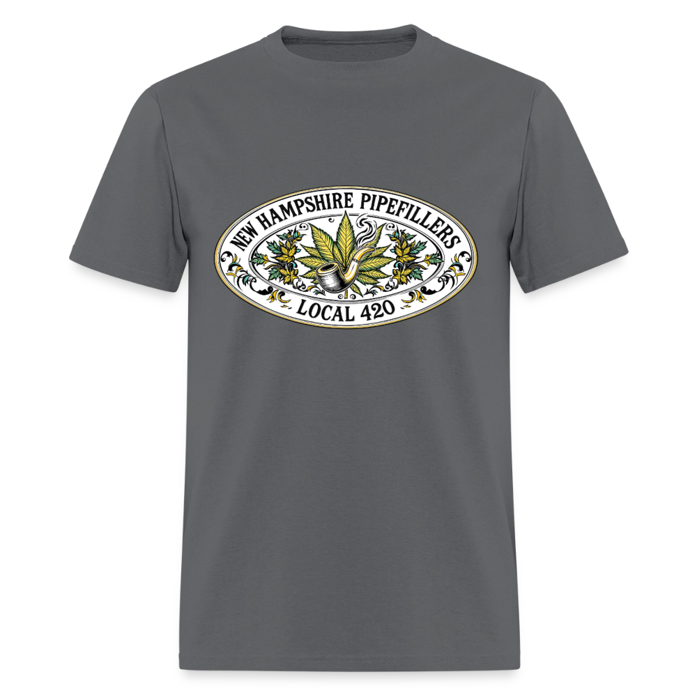 NEW HAMPSHIRE PIPEFILLERS LOCAL 420 2 EMBLEM Men's T-Shirt - charcoal