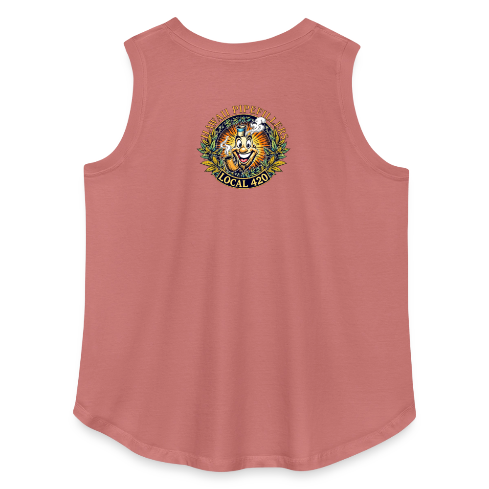 HAWAII PIPEFILLERS LOCAL 420 F/B DESIGN Women's Curvy Relaxed Tank Top - mauve
