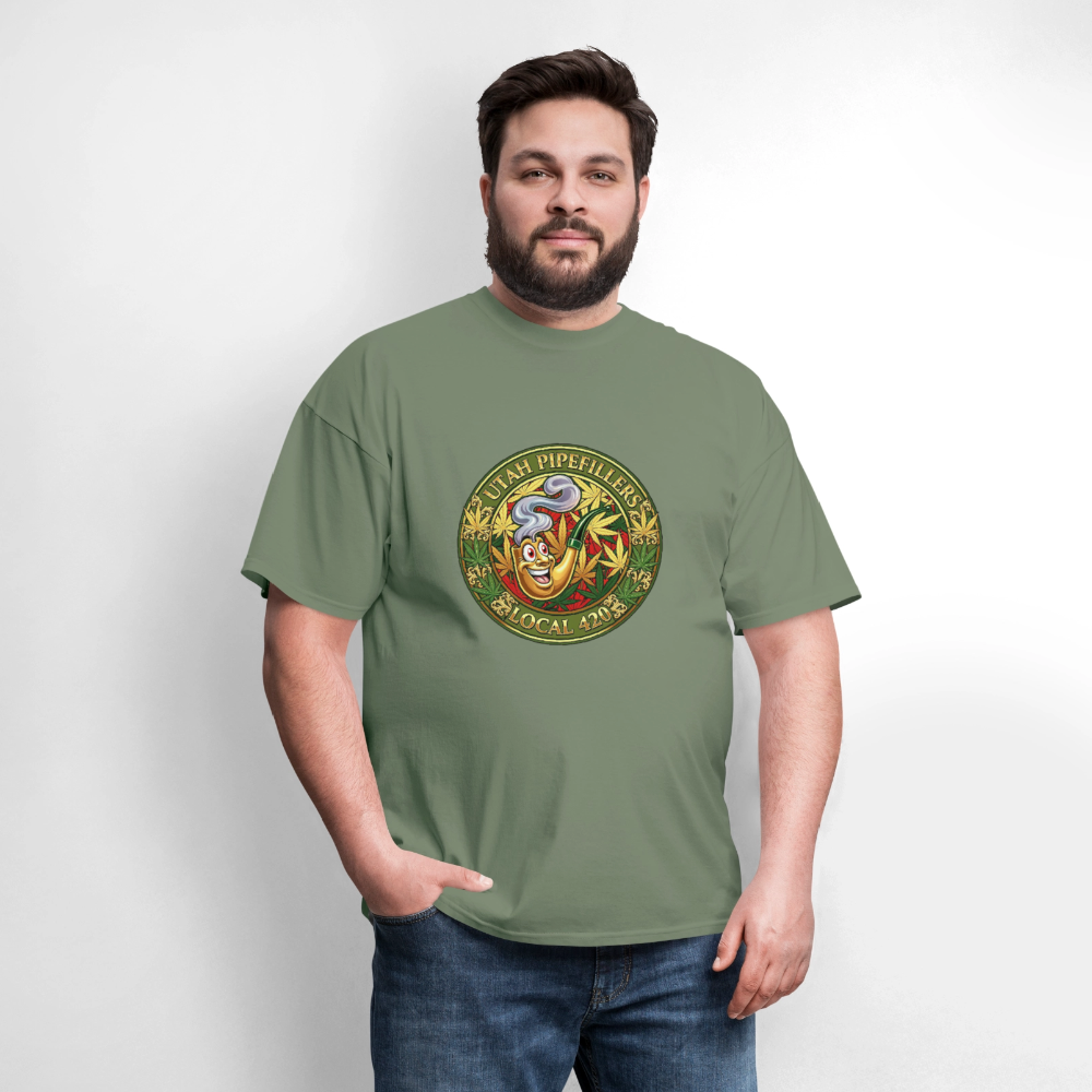 UTAH PIPEFILLERS LOCAL 420 F/B DESIGN Men's T-Shirt - military green