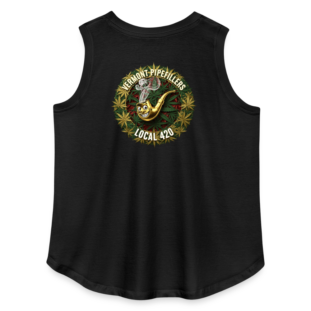 VERMONT PIPEFILLERS LOCAL 420  F/B DESIGN Women's Curvy Relaxed Tank Top - black