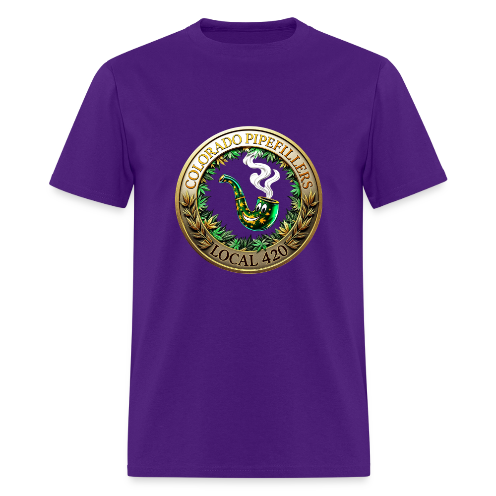 COLORADO PIPEFILLERS LOCAL 420  Men's T-Shirt - purple