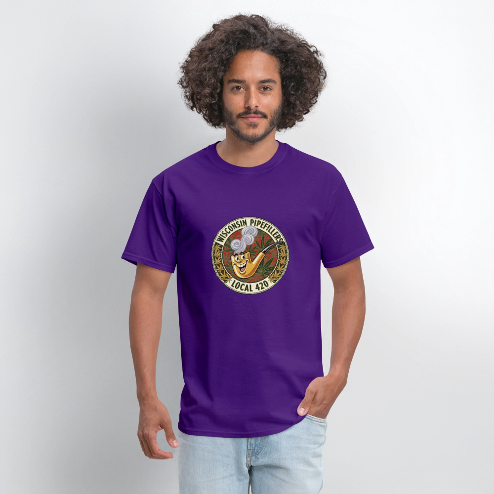 WISCONSIN PIPEFILLERS LOCL 420 Men's T-Shirt - purple