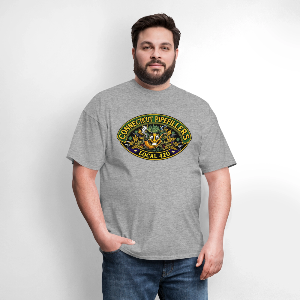 CONNECTICUT PIPEFILLERD LOCAL 420 F/B DESIGN Men's T-Shirt - heather gray