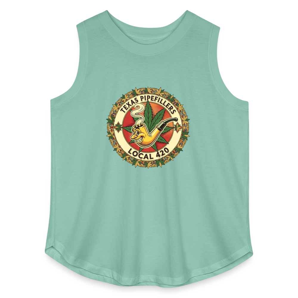 TEXAS PIPEFILLERS LOCAL 420 Women's Curvy Relaxed Tank Top - saltwater