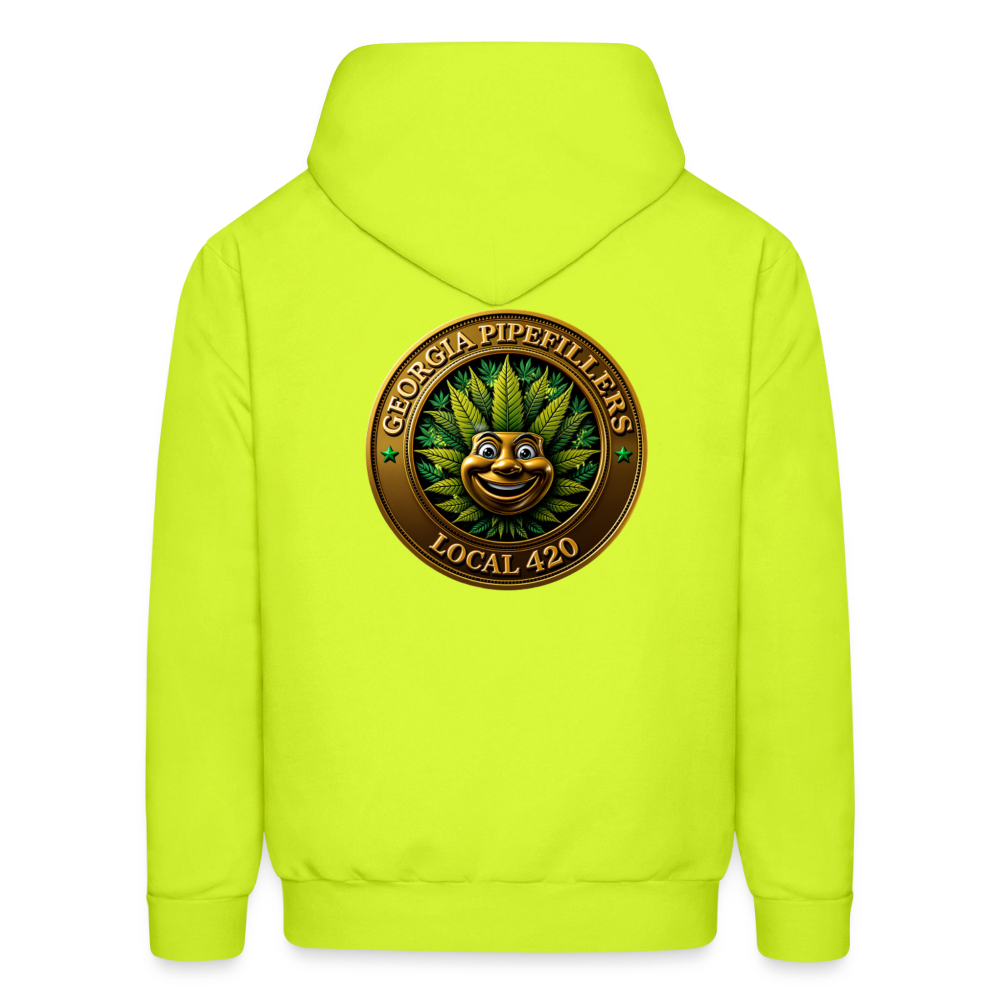 GEORGIA PIPEFILLERS LOCAL 420 F/B DESIGN Men's Hoodie - safety green
