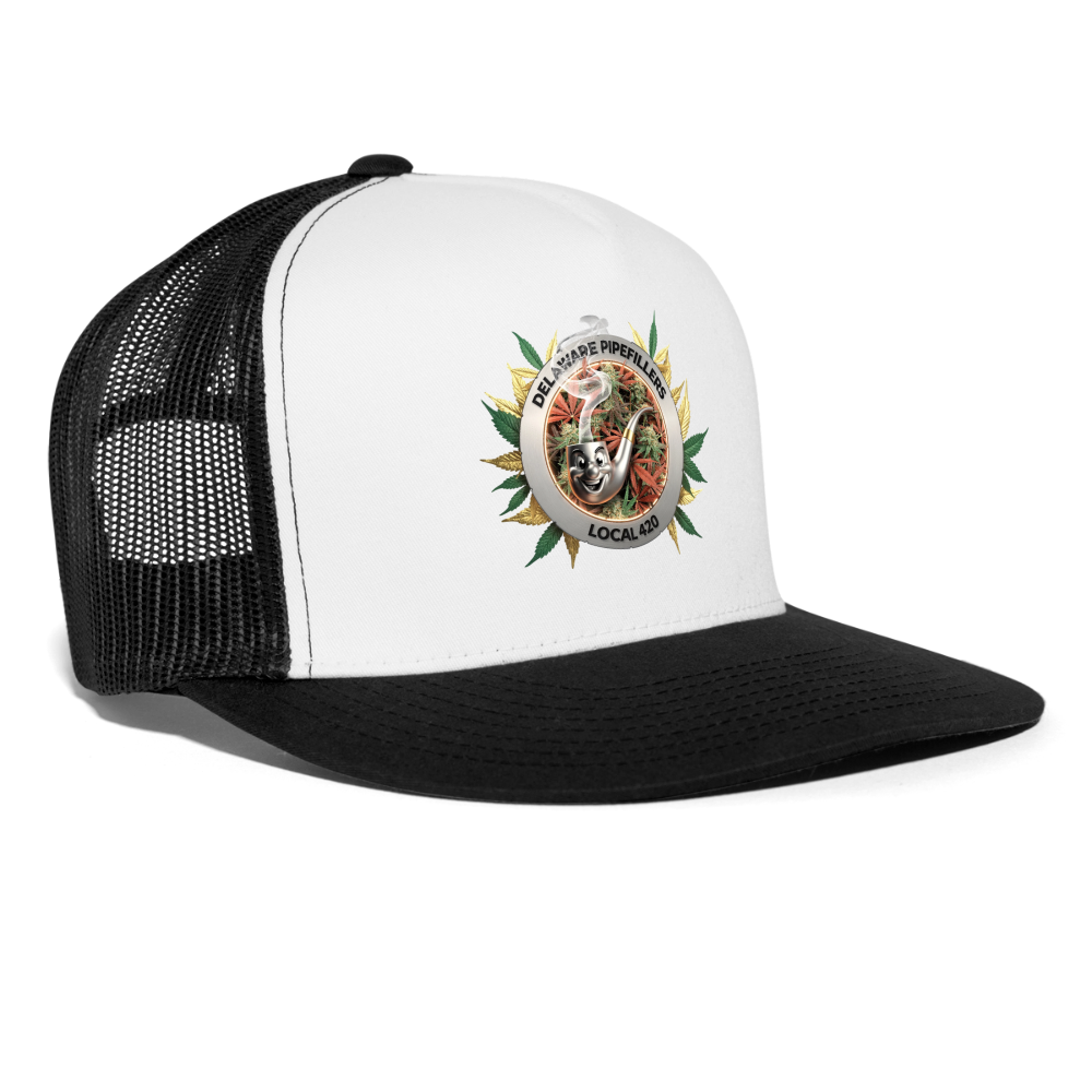 DELAWARE PIPEFILLERS LOCAL 420  Trucker Hat - white/black