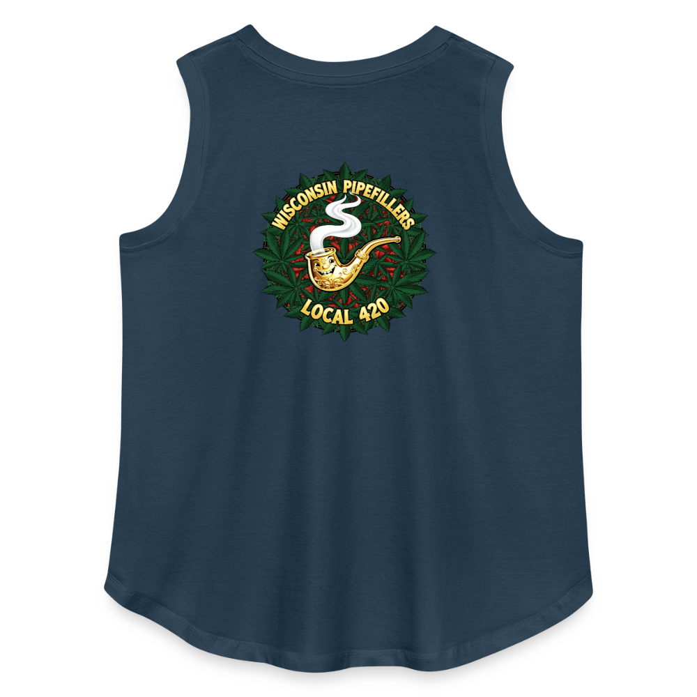 WISCONSIN PIPEFILLERS LOCAL 420 Women's Curvy Relaxed Tank Top - denim