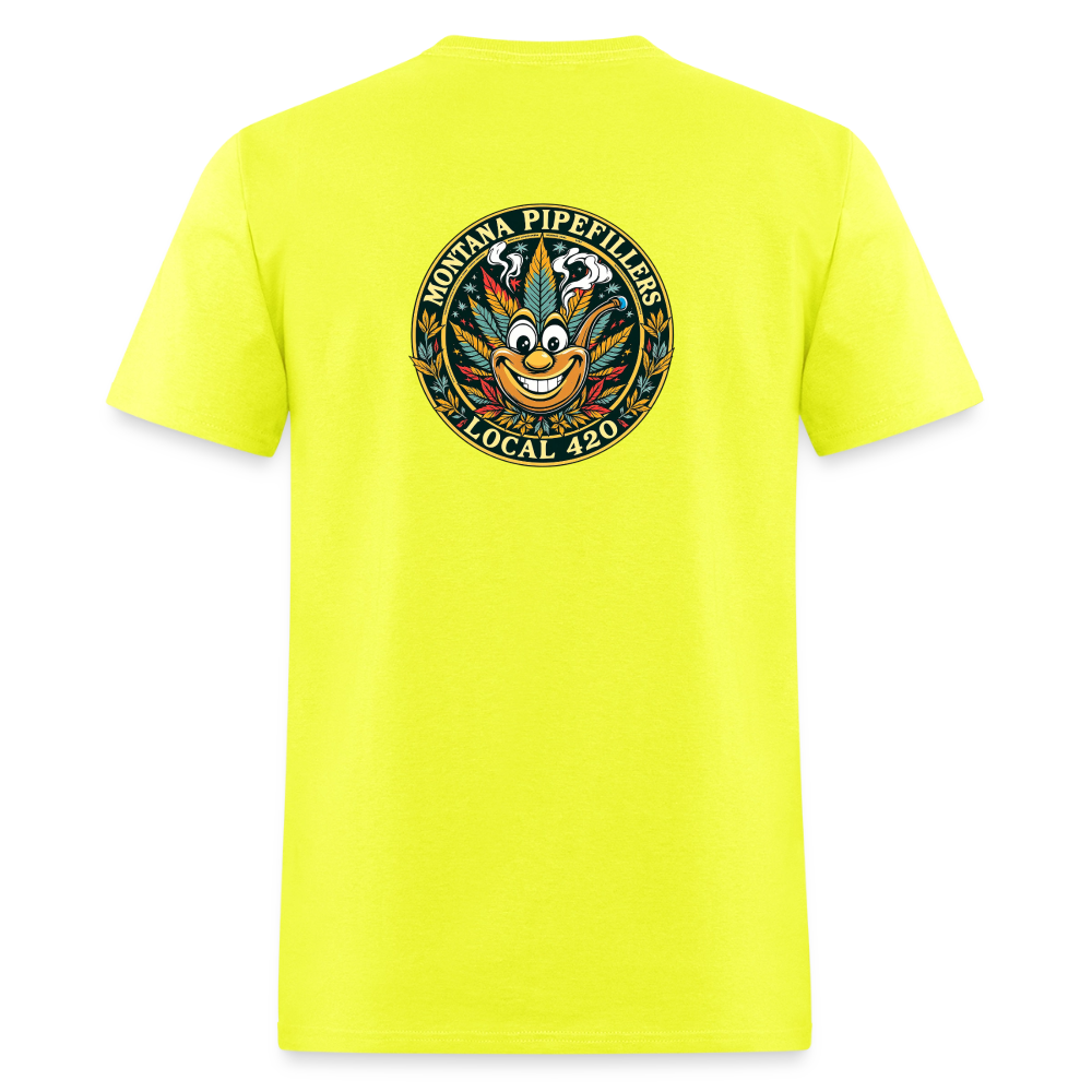 MONTANA PIPEFILLERS LOCAL 420 F/B DESIGN Men's T-Shirt - safety green