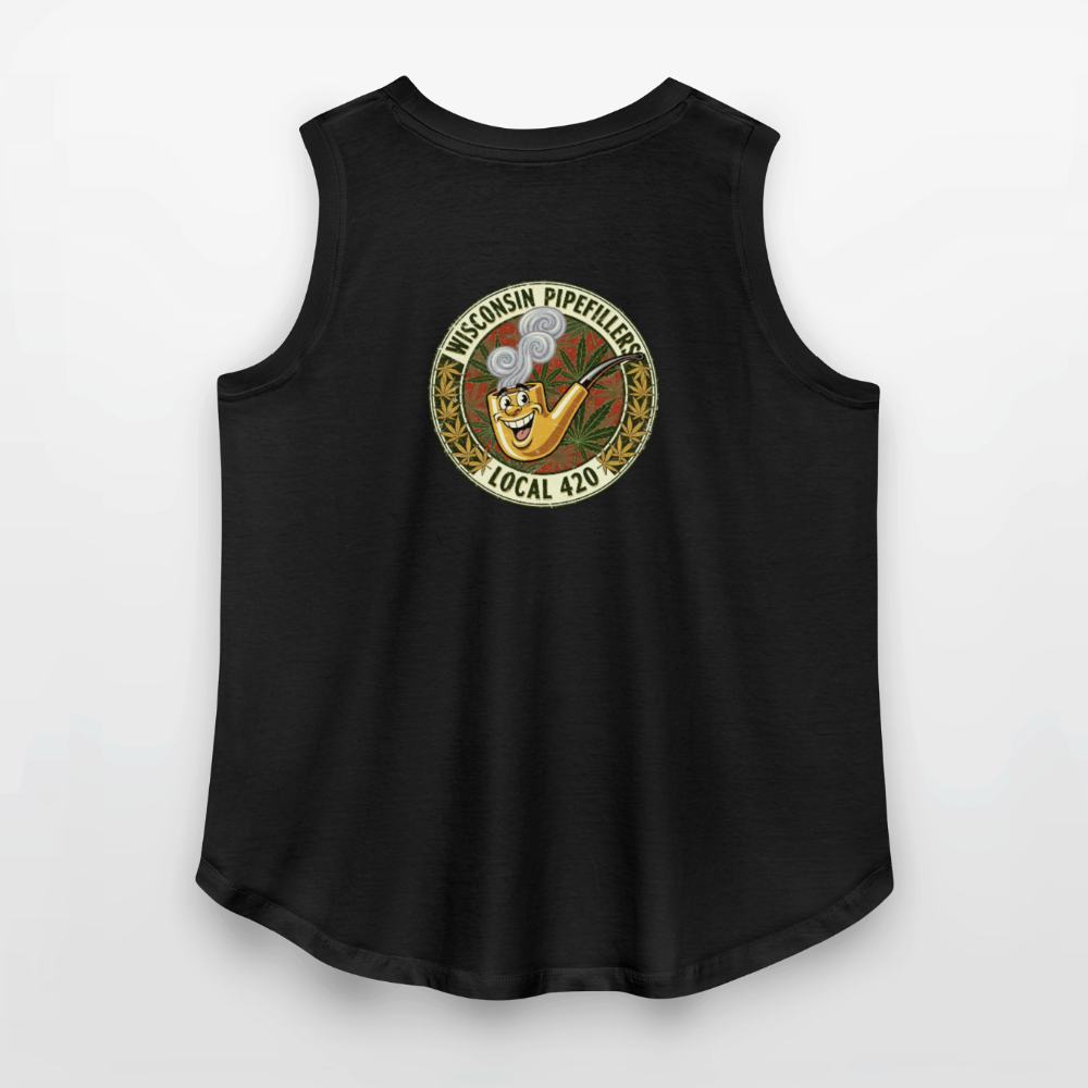 WISCONSIN PIPEFILLERS LOCL 420 F/B DESIGN Women's Curvy Relaxed Tank Top - black