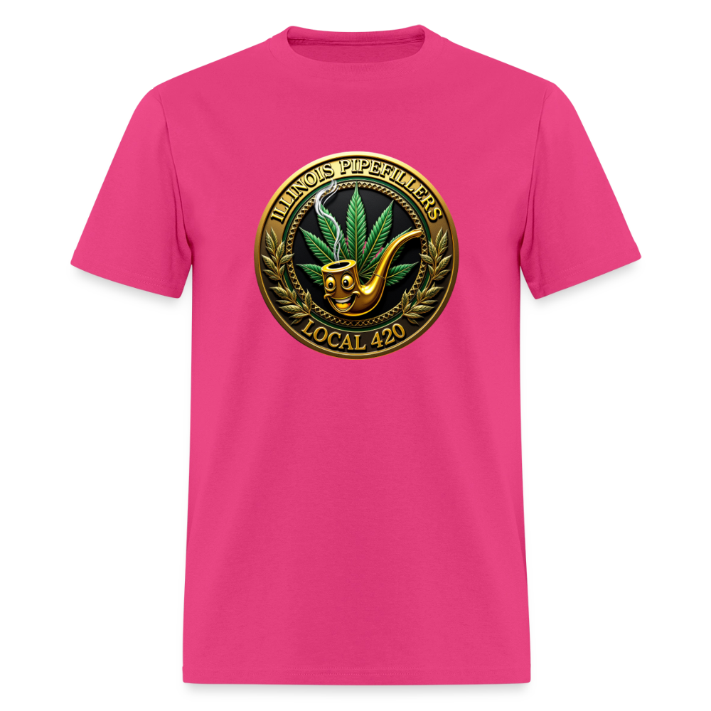 ILLINOIS PIPEFILLERS LOCAL 420 Men's T-Shirt | - fuchsia