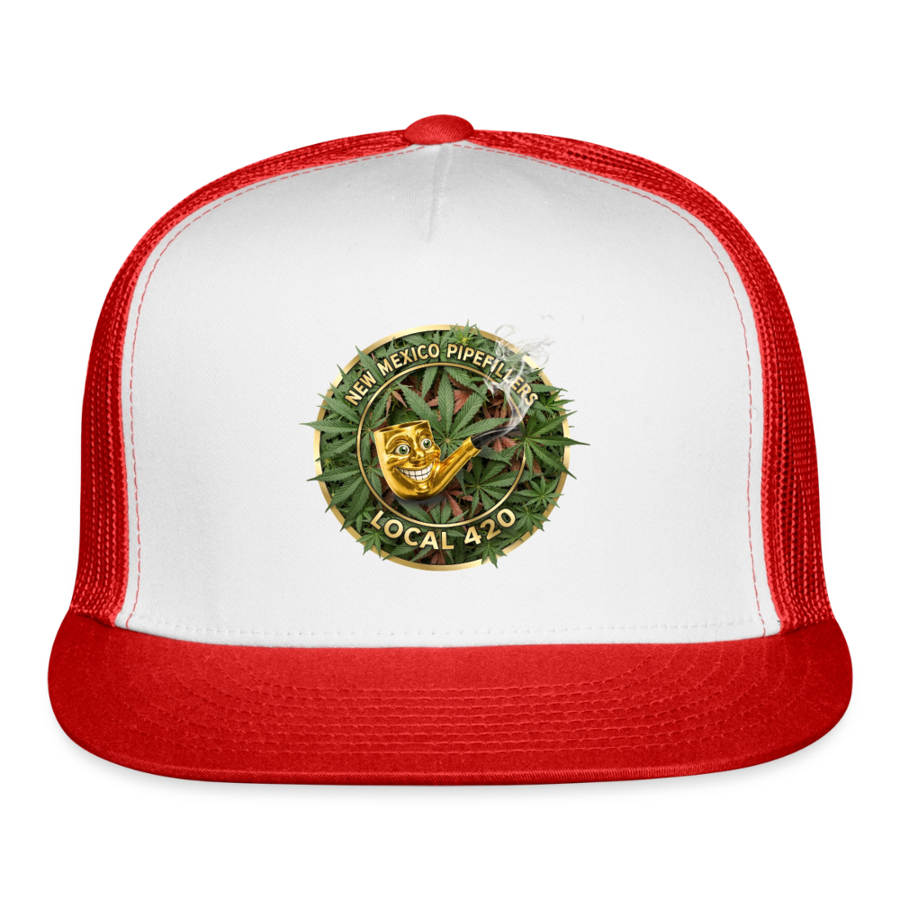 NEW MEXICO PIPEFILLERS LOCAL 420 Trucker Hat - white/red