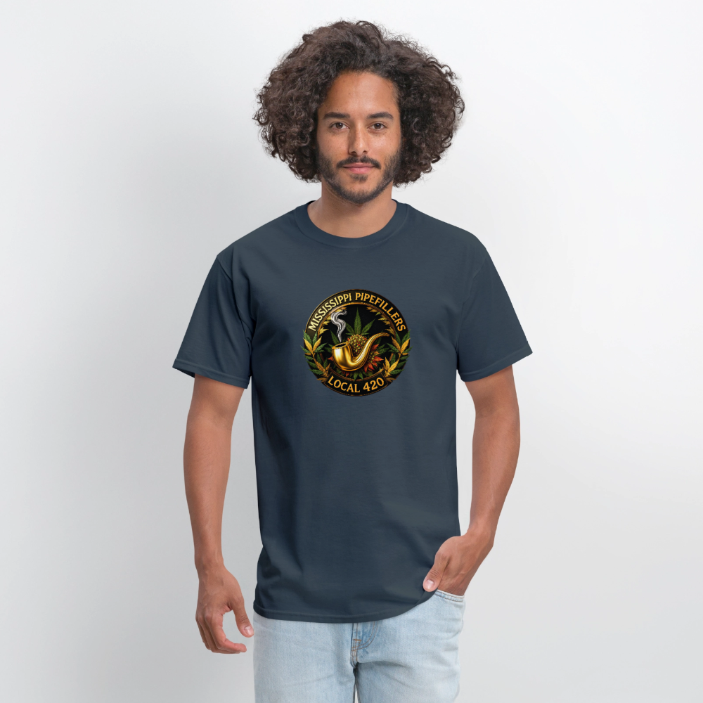 MISSISSIPPI PIPEFILLERS LOCAL 420 Men's T-Shirt -  blue dusk