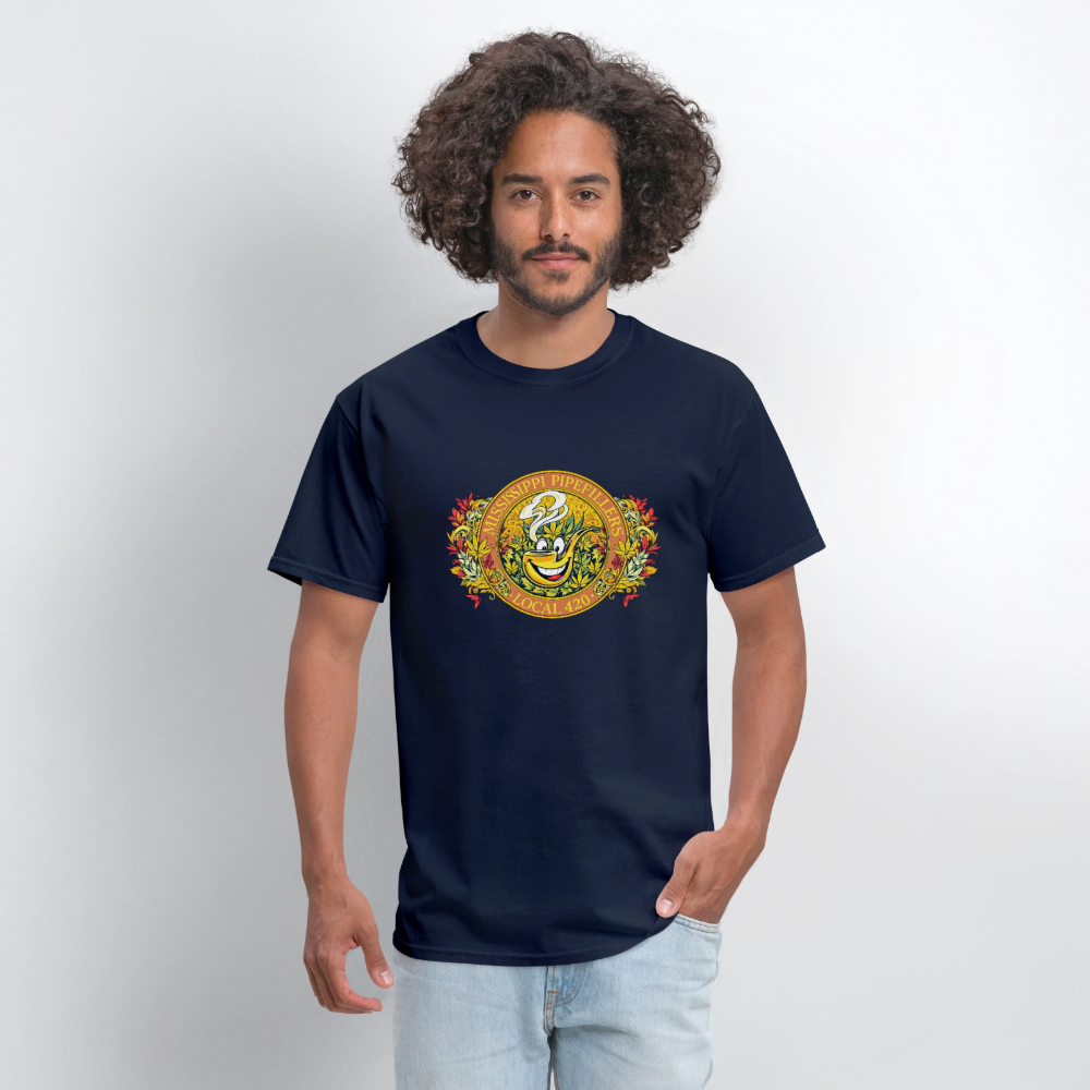 MISSISSIPPI PIPEFILLERS LOCAL 420 F/B DESIGNS Men's T-Shirt - navy