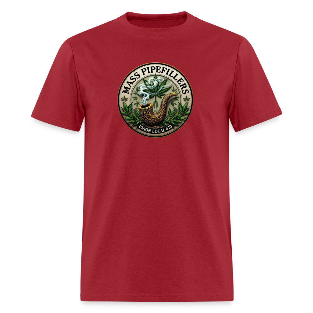 MASS PIPEFILLERS LOCAL 420 2 EMBLEM Men's T-Shirt - true red
