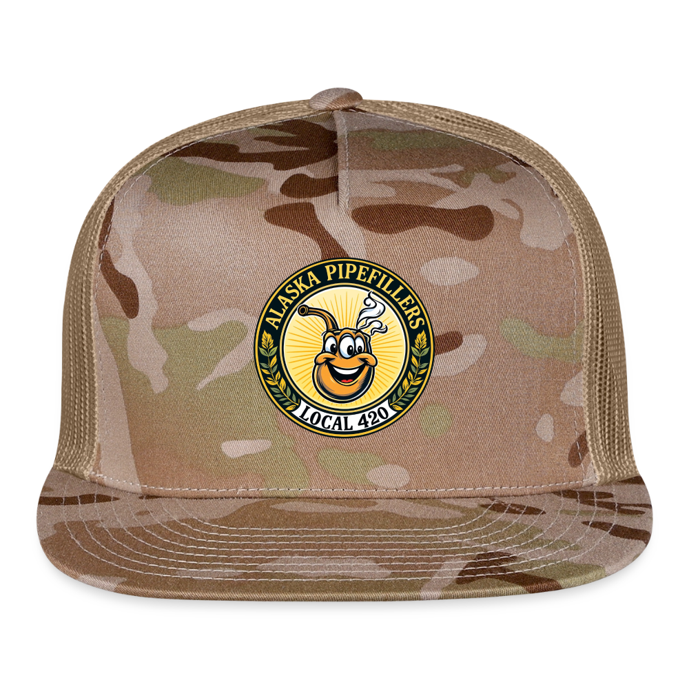 ALASKA PIPEFILLERS LOCAL 420 CAMO Trucker Hat - MultiCam\tan