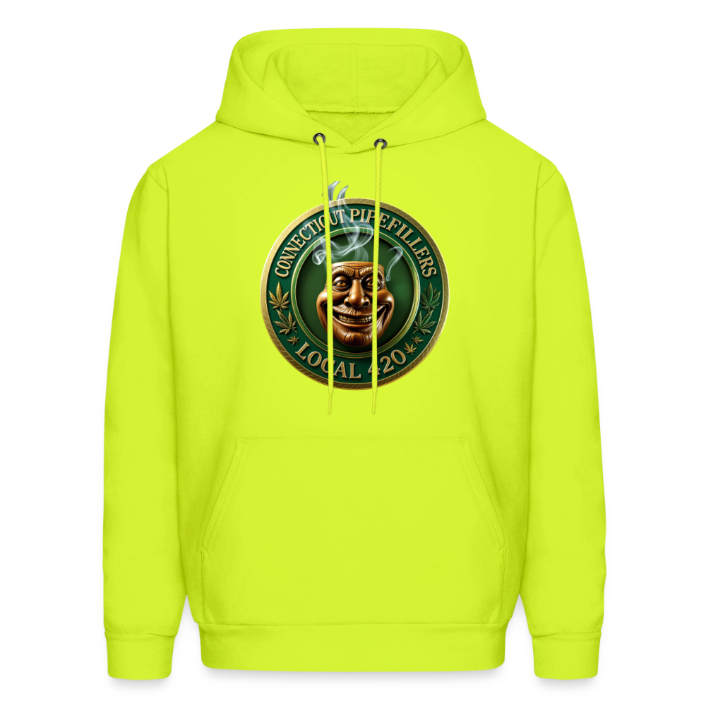CONNECTICUT PIPEFILLERS LOCAL 420 F/B DESIGN Men's  Hoodie - safety green