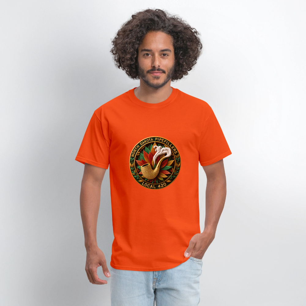 NORTH DAKOTA PIPEFILLERS LOCAL 420 F/B DESIGNS Men's T-Shirt - orange