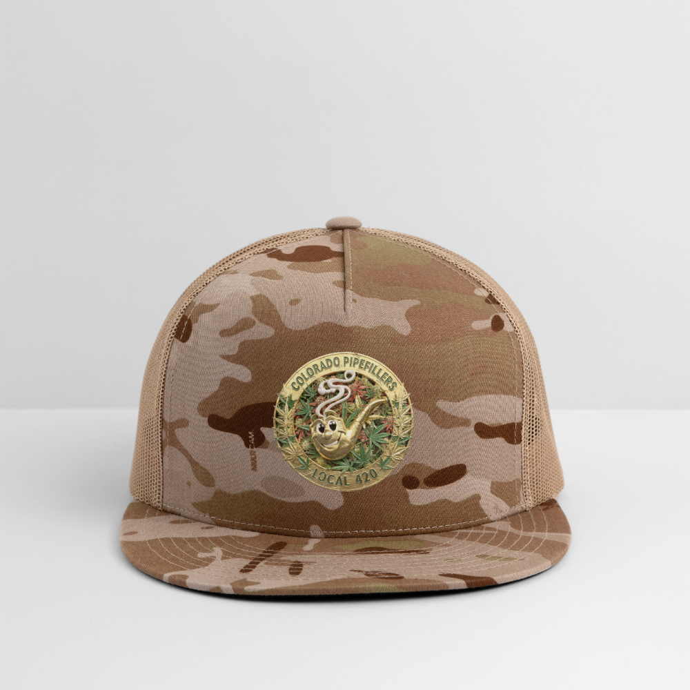 COLORADO PIPEFILLERS LOCAL 420 CAMO Trucker Hat - MultiCam\tan