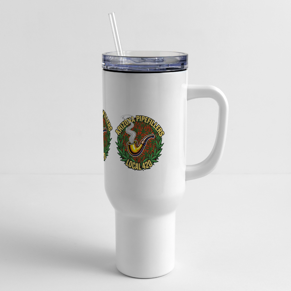 ARIZONA PIPEFILLERS LOCAL 420 40oz stainless Steel Travel Tumbler - white