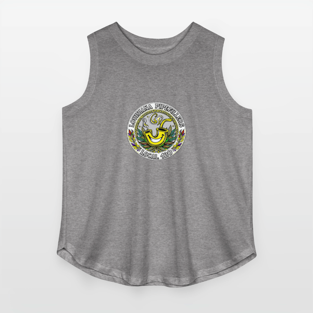 LOUISIANA PIPEFILLERS LOCAL 420 Women's Curvy Relaxed Tank Top - granite heather 