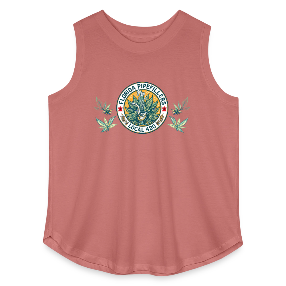 FLORIDA PIPEFILLERS LOCAL 420 F/B DESIGN Women's Curvy Relaxed Tank Top - mauve