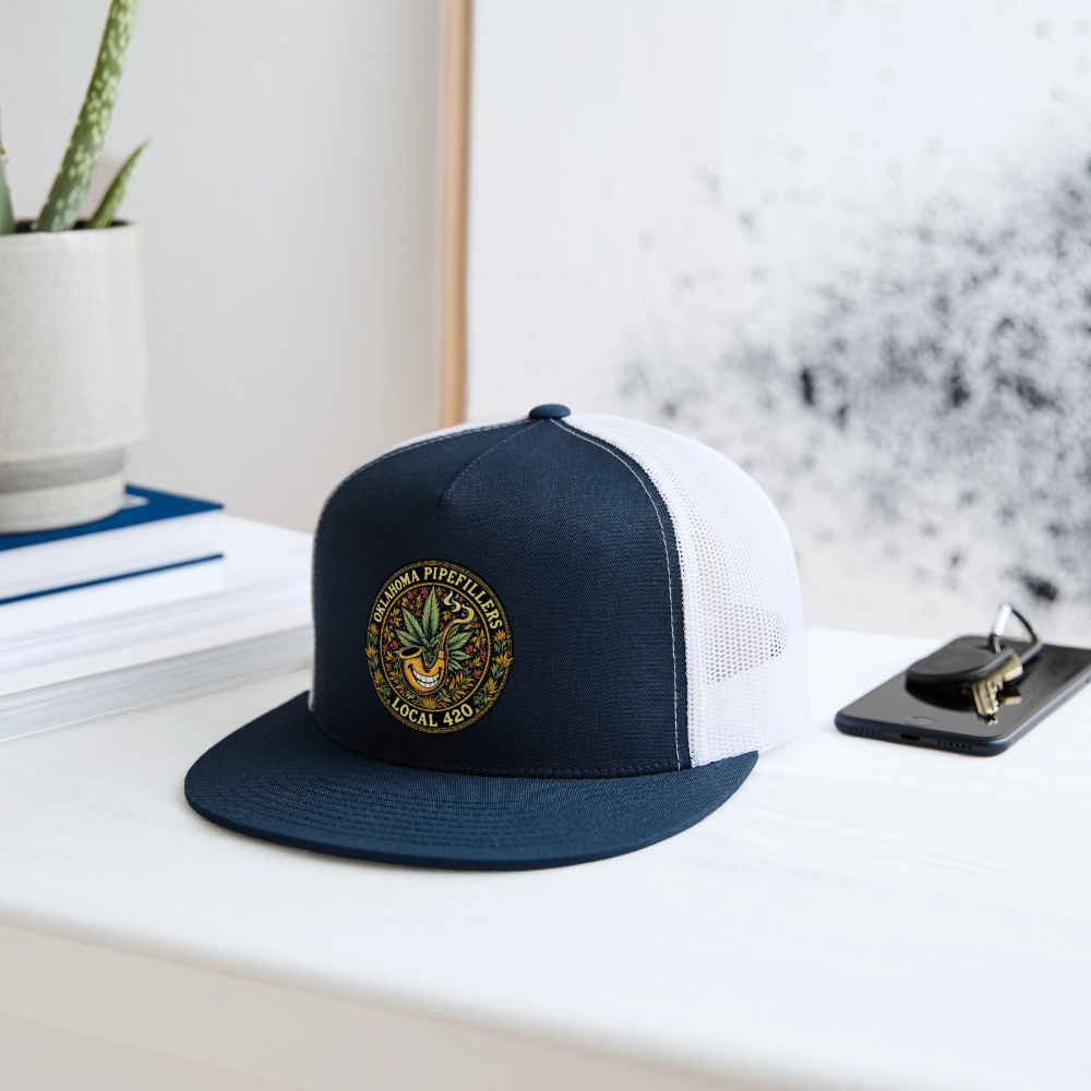 OKLAHOMA PIPEFILLERS LOCAL 420 Trucker Hat - navy/white